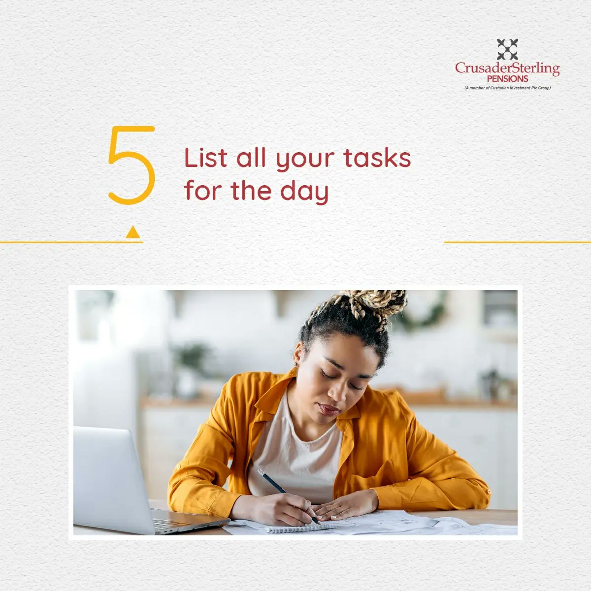 CSPensions's tweet photo. Have a nice week MVPs!
Would you rather work from home or in person? ๐
#CrusaderSterlingPensions #SwitchUpToValue #LifeOfValue #BeTheRealMVP #WorkingFromHomeTips https://t.co/6CMZKLUCmv