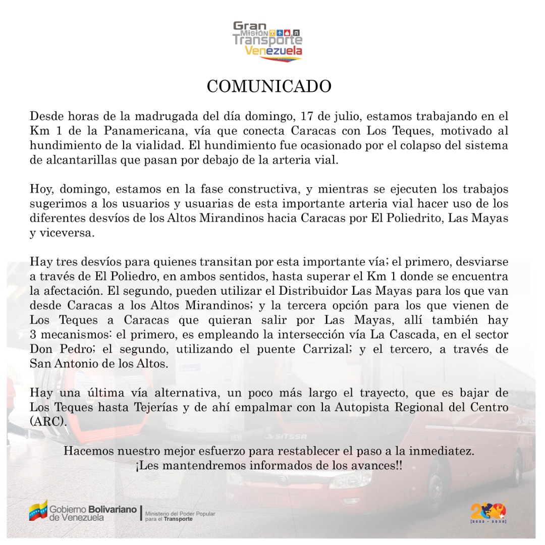 mintransporteve's tweet photo. #SolucionesViales 🛤 Mano de obra 100% comprometida, en menos de 24 horas, la @AlcaldiaDCcs, la #GMTVen y diferentes entes adscritos al #MPPTT ya dan respuesta al pueblo y avanzan en un 25% en la obra de la carretera Panamericana. https://t.co/omCpk0daNV