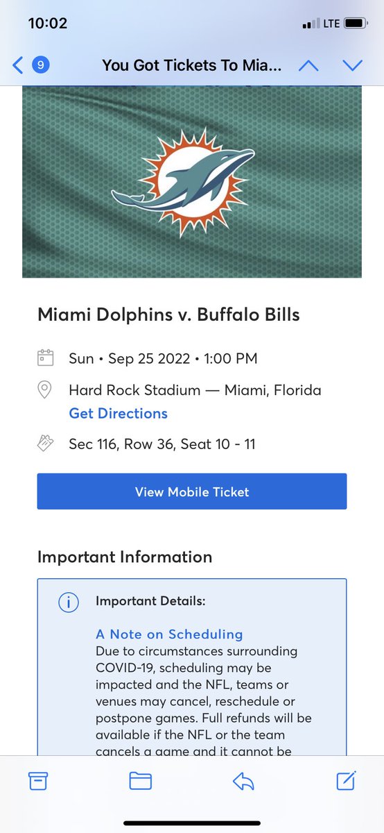 I’ve given away enough home opener tickets. Who wants to join my crew in Miami? These tickets are a few rows behind me so we can tailgate/hang out the entire time. This time I will pick 2 winners to sit together in these 2 seats. Top 20 tomorrow at 5pm. Winner at 9pm #BillsMafia