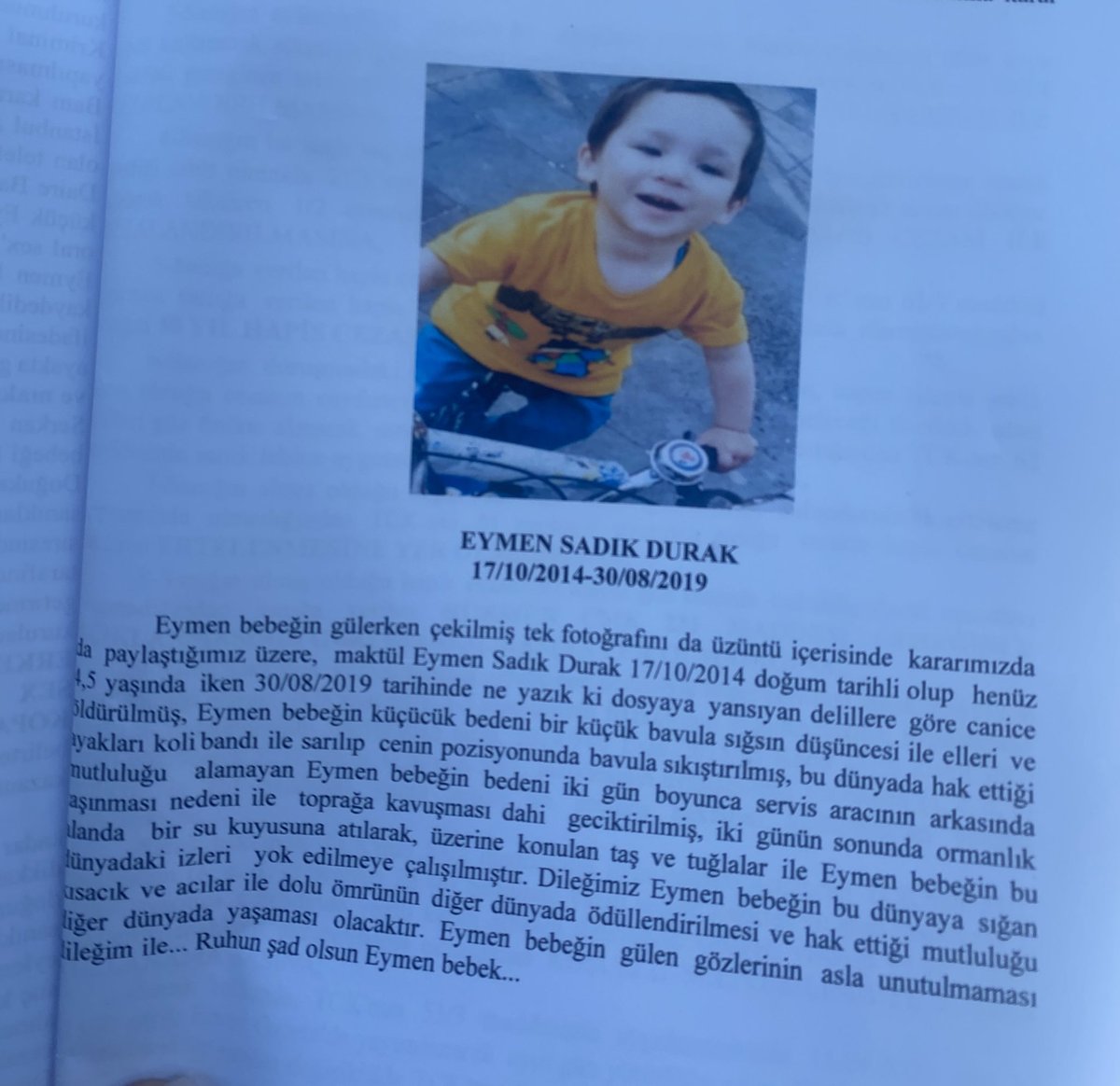 Hepimizden daha değerliydi , çünkü o bir çocuktu , yaşam hakkı elinden alındı. Mahkeme heyetine binlerce kez teşekkür ederim. Onun İçin verilen kararda ona rahmet dilenmiş. Çok hüzünlüyüm @ucimorgtr @yucelceylancom @CekicCandan @avzeynepkaradag @avyesimaydinn @eesra_ylmz #Eymen