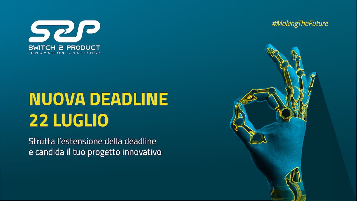 polimi's tweet photo. #Switch2Product: candidature estese fino al 22 luglio su https://t.co/mzycC5xjgg.
Partecipa al programma di empowerment imprenditoriale organizzato da @polimi, @PoliHub e @DeloitteItalia per portare il tuo progetto innovativo sul mercato. https://t.co/uNQdIZdL94