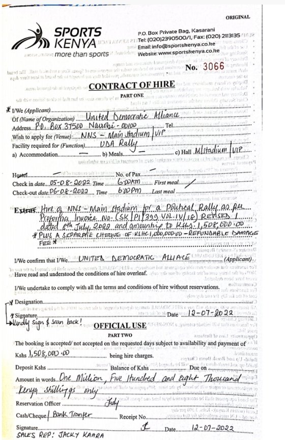 OleItumbi's tweet image. President Uhuru Kenyatta led Azimio is setting up Nairobi for VIOLENCE over the venue for the last rally in Nairobi.

It will however NOT happen. 

The Facts are simple...

#HustlerNation booked, paid and got a contract to use Nyayo Stadium on 6th August, 2022.

.....