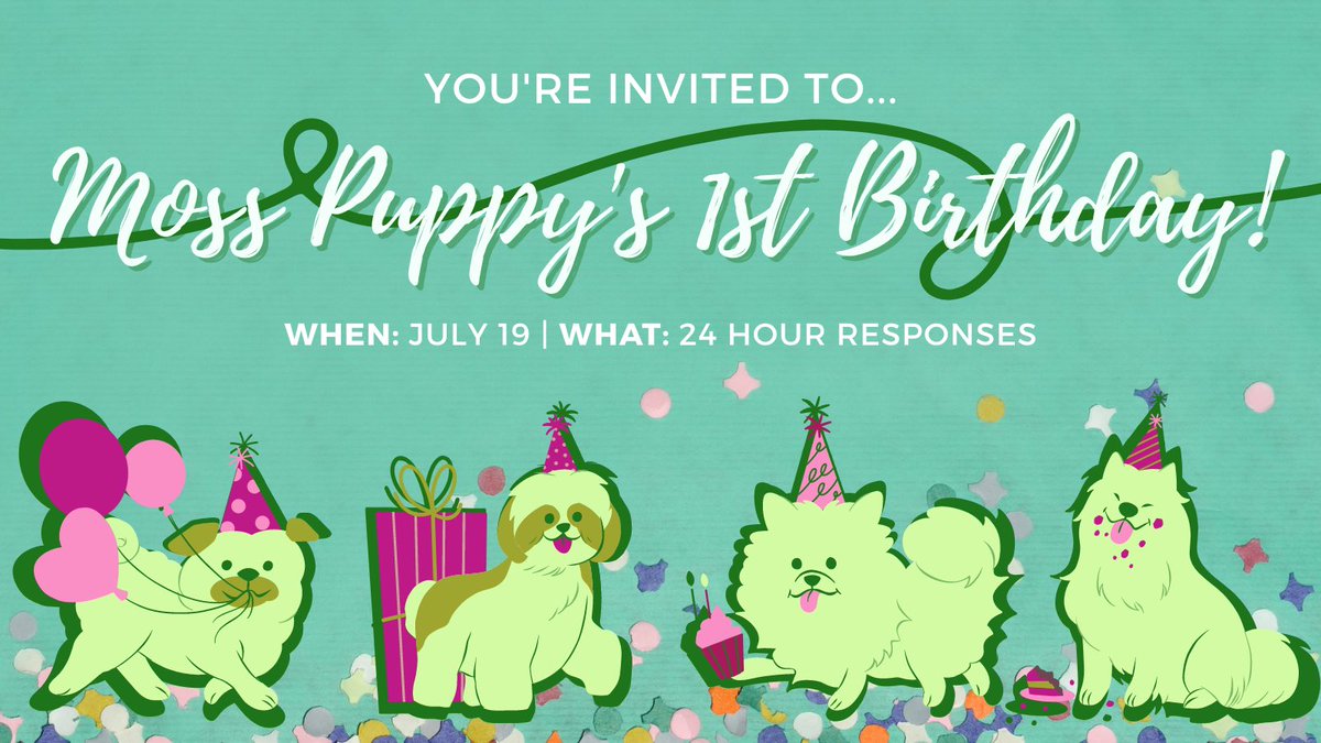 Tomorrow is Moss Puppy’s first birthday! 🥳

To celebrate, all submissions for Issue 3: Blades received between 12am ET and 11:59pm ET on July 19 will receive a response within 24 hours 🎈🎂🎉