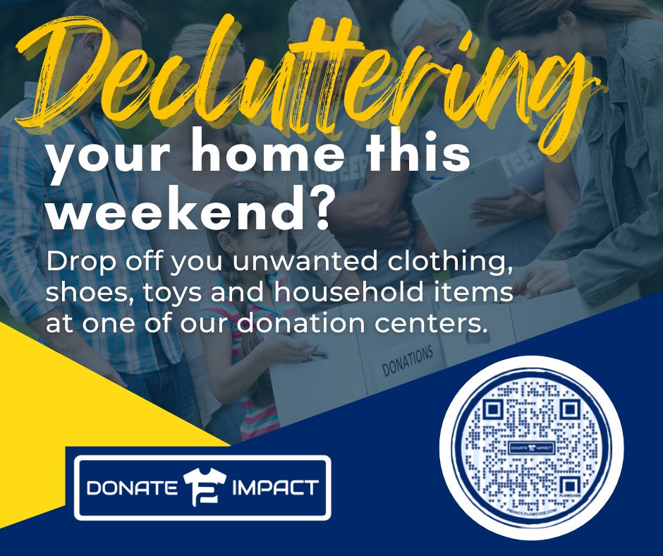 Get your house in order this weekend and donate your unwanted clothes, shoes, toys, and household items at one of our donation centers. You’ll be tackling clutter while helping those in need.