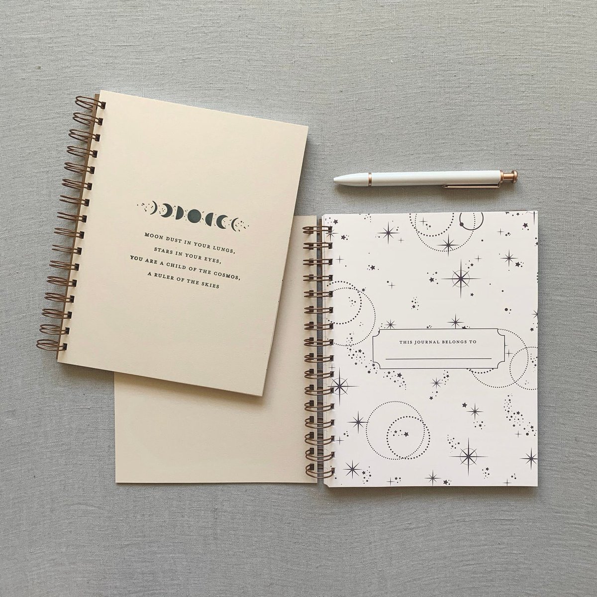 PilleVerone's tweet photo. Moon Dust // Journal

Beautifully designed cover page, 50 lined pages, chip board backing and a copper spiral binding.

https://t.co/StHOwLfLUo

#journal #journaling #journals #diary #diaries #notebook #notebooks #stationeryshop #stationeryaddict #stationery #celestialdesign https://t.co/5jxNDai3Lb