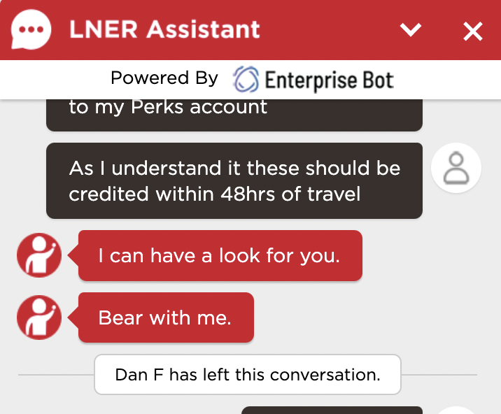 orssich's tweet photo. @LNER Your online support is really annoying... wait for 30mins to get through to someone then get cut off without a reply 🤷‍♂️ https://t.co/NyIneF9dTK