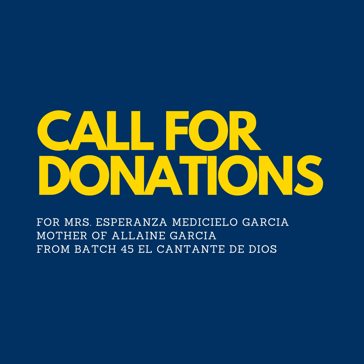 uplblisieux's tweet photo. Allaine (Batch 45 El Cantante De Dios) &amp; her family are in dire need of financial help. 

We are knocking at your generous hearts for any help to settle the hospital bill. 

Let us continue to pray for their family.

St. Therese, pray for us!

#CallForDonations #UPLBLMM #Lisieux https://t.co/sULt2JL8UP