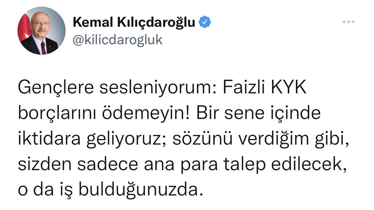 Genel Başkanımız Sn. Kemal Kılıçdaroğlu dile getirdi ve gençlerimizin KYK borcu faizi sorunu çözüldü.

 #TeşekkürlerKılıçdaroğlu