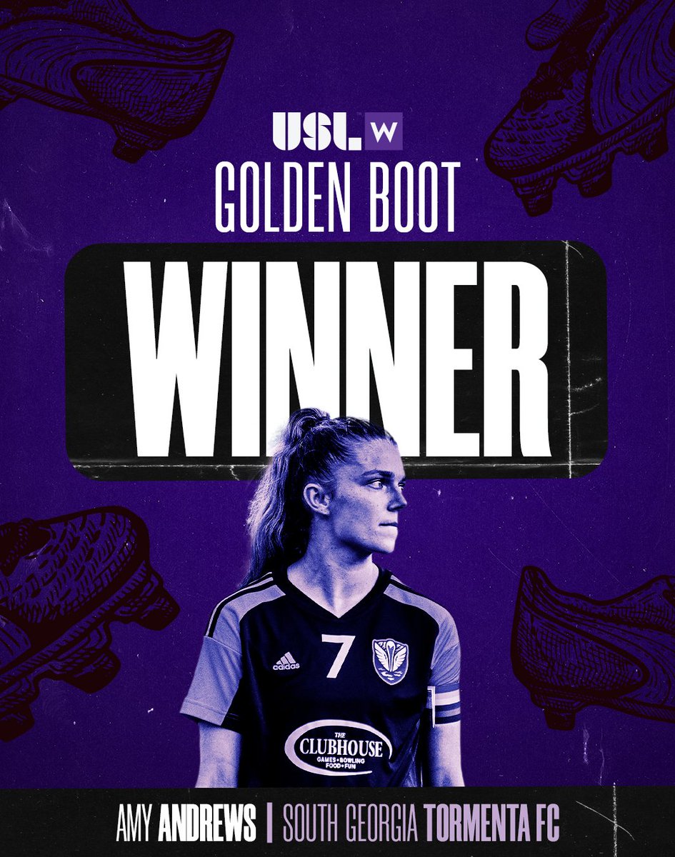 16 goals, five braces and four goals in one game across 10 matches during the regular season 😎

<a href="/TormentaWLeague/">Tormenta FC | USL W League</a> forward <a href="/amyandrews_x/">Amy Andrews</a> is the USL W League Golden Boot winner ⚽️

#ForTheW