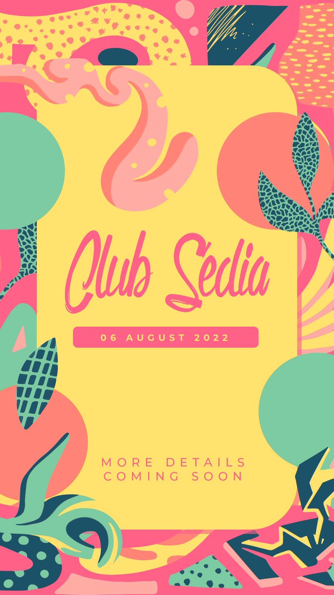 Ladies &amp; Gentlemen 

#ClubSedia returns 6th August 2022

An event curated for the lovely groovers of Joburg that focuses on providing an out of this world experience approved by the Groove Gods
Your support starts with a simple RT &amp; Like 
So please help a brother out 🥺🙏🏾