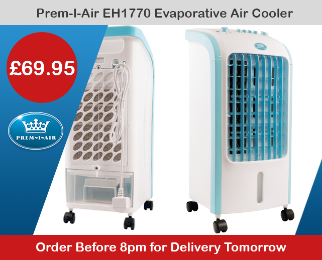 Beat the Heat! 3-Speed Evaporative Air Cooler with 2 Ice Packs - Just £69.95 
electromarket.co.uk/premiair-evapo…