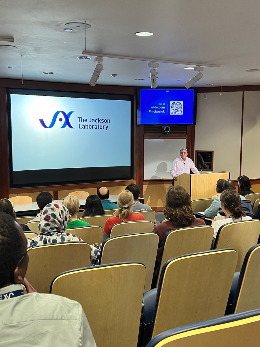 JAX_Education's tweet photo. JAX President and CEO Lon Cardon, Ph.D., FMedSci, kicked off the 63rd McKusick Short Course at @jacksonlab this morning with opening remarks!

#BHShortCourse https://t.co/zgPa2vwj87