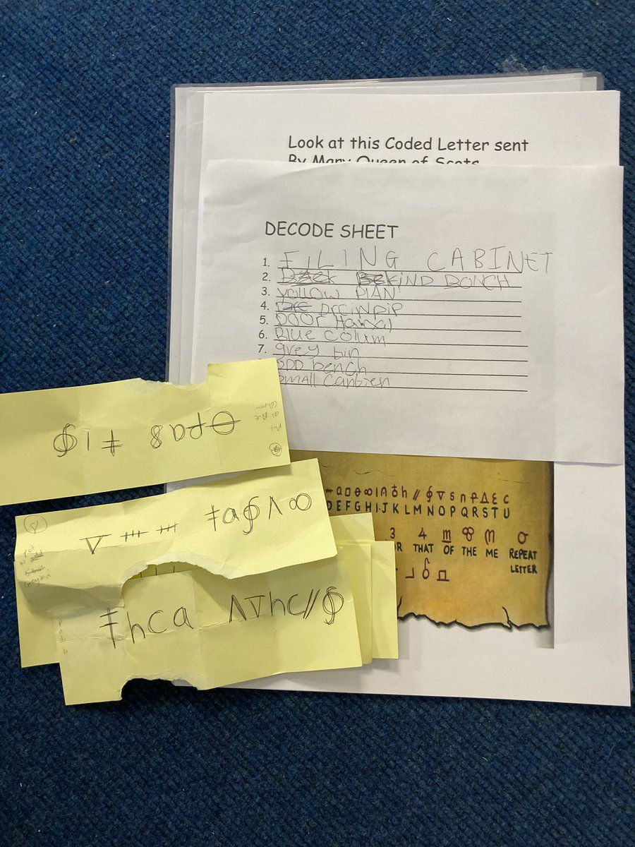 Missghiggins's tweet photo. An Elizabethan themed treasure hunt for those that stayed in school for activities day. https://t.co/yED5hzgR4T