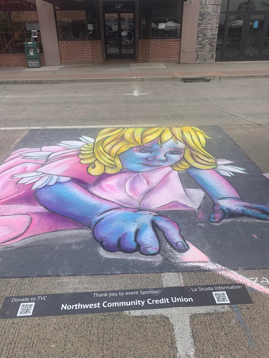 CityofHillsboro's tweet photo. The streets of Downtown Hillsboro are closed today so you can come view the completed chalk-art masterpieces! 

Enjoy a stroll down Main Street and stop by the local businesses while taking in this unique art experience🎨 https://t.co/TBTl9Rhv2A