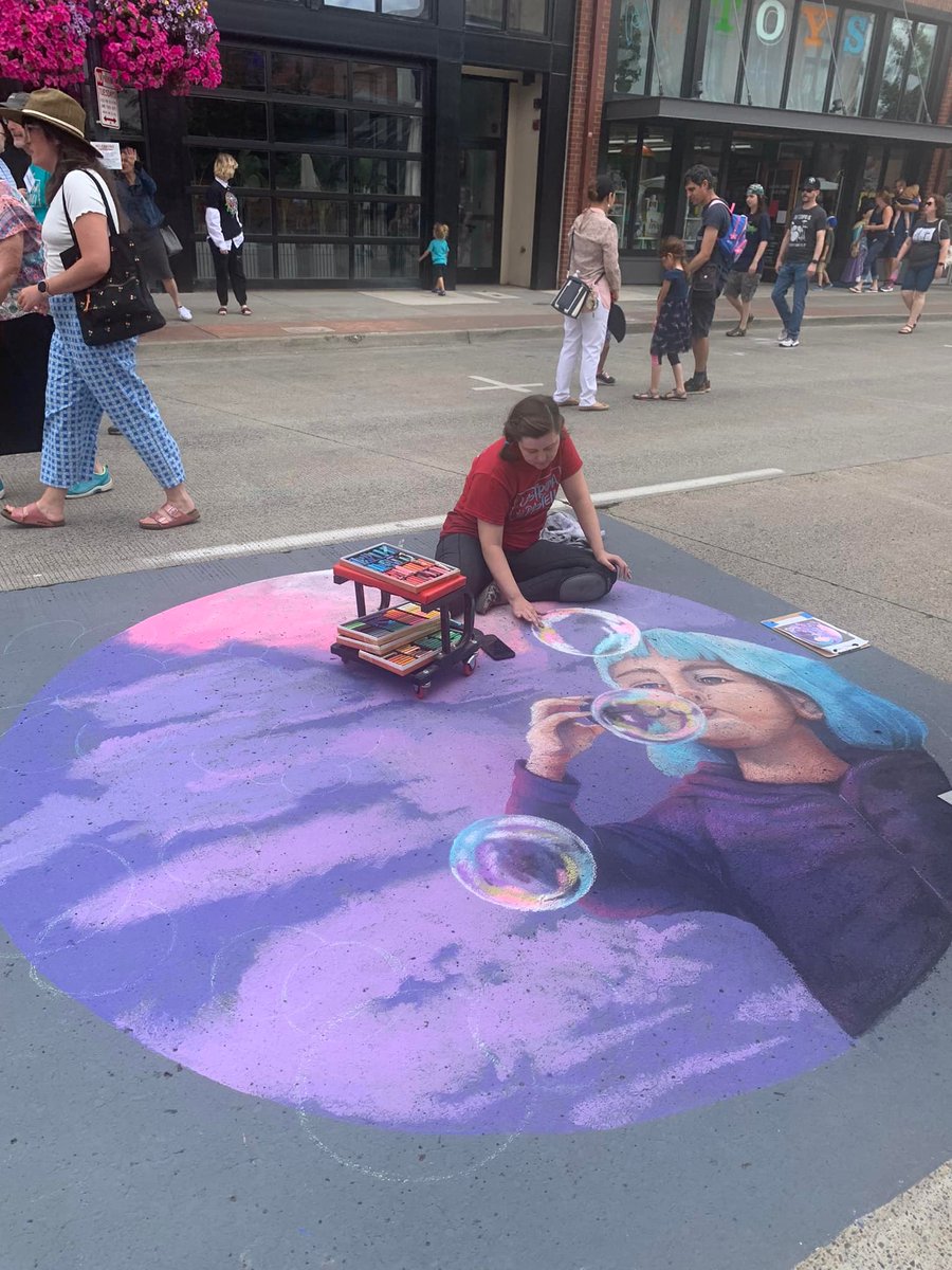 CityofHillsboro's tweet photo. The streets of Downtown Hillsboro are closed today so you can come view the completed chalk-art masterpieces! 

Enjoy a stroll down Main Street and stop by the local businesses while taking in this unique art experience🎨 https://t.co/TBTl9Rhv2A