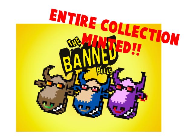 DestinyEbisu's tweet photo. The Banned Bulls are go!!!
@DestinyEbisu
We just got to 100% minted💎🔥💎https://t.co/BwjfATL9YH
#NFT #NFTs #NFTGiveaway #NFTGiveaways #ETH #NFTJPN https://t.co/RCimufKspl