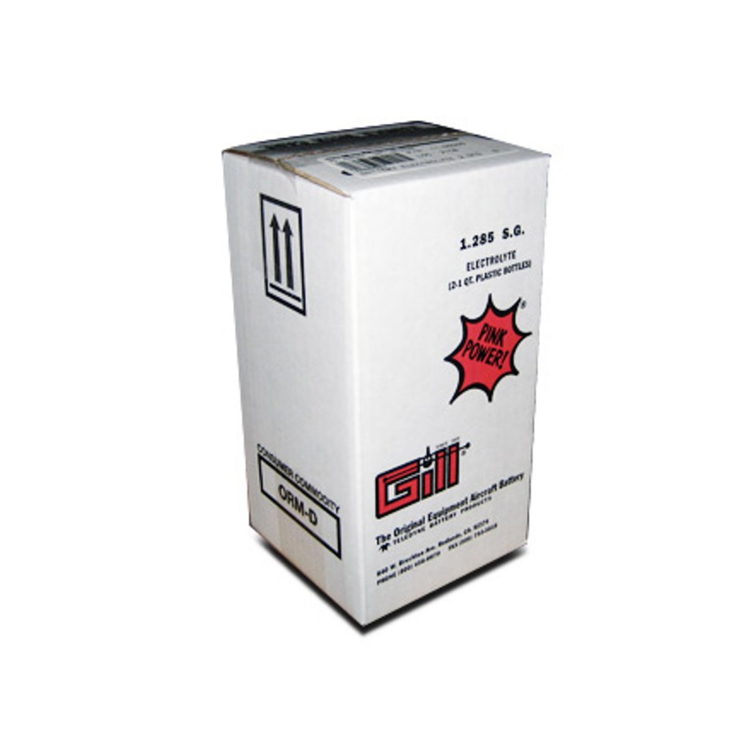 👉SKU: 53056
🔋Gill Battery Electrolyte Acid 1.285 S.G, 3 qt Pack | Selling Price $26.99
The Gill Battery electrolyte fluid is a battery grade sulfuric acid with a specific gravity of 1.285. 
Sealed in a polyethylene pouch, with a Self-contained dispenser tube.-
