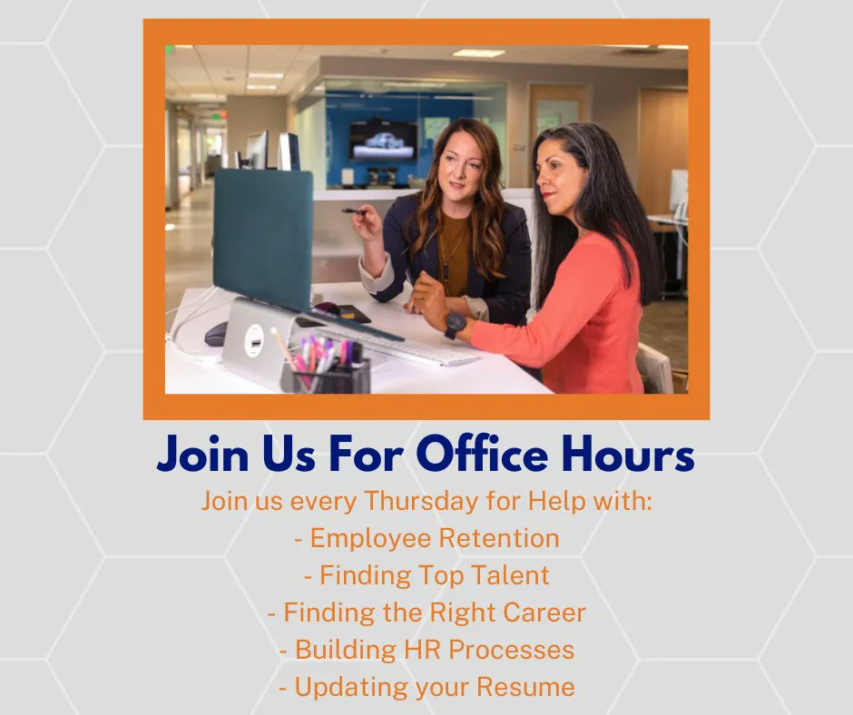 Do you need help with your resume? Is everything up-to-date and ATS friendly? Join us every Thursday for Office Hours! Book your FREE appointment today! buff.ly/3LUg7vn #jobsearch #jobhunt