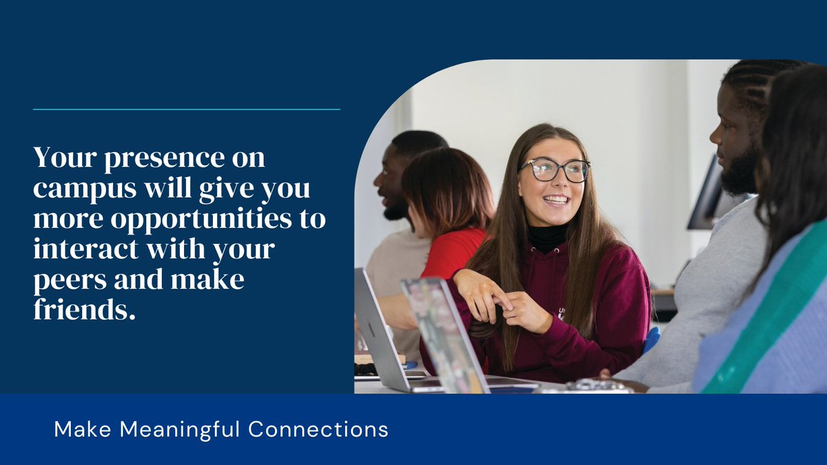 Benefits of face-to-face learning? Being on campus will help you make meaningful connections! Whilst social media/Teams is great for connecting with others long-distance, nothing beats a good catch up in person. 

For more info ➡️ ow.ly/3VeL50JXT54!

#f2flearning #unikent