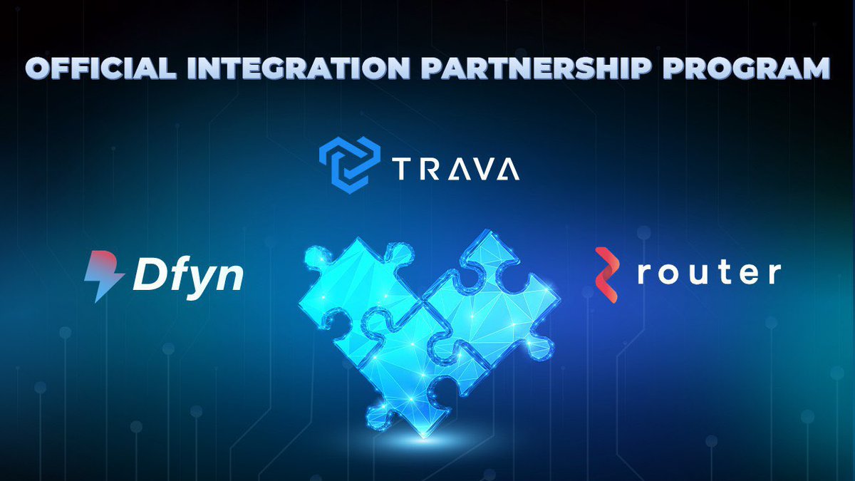 trava_finance's tweet photo. 🖇THE OFFICIAL INTEGRATION AMONG TRAVA FINANCE, ROUTER PROTOCOL, AND DFYN🖇
‼️OFFICIALLY‼️
🪄Trava integrates #RouterWidget: https://t.co/LXxPbjJdae
🪄 $TRAVA is listed on #Router: https://t.co/n6YoHldTDS
🪄Dfyn integrates Trava #tokenhealth analytics: https://t.co/PuAbvMXmJc https://t.co/6pCC43IXpr