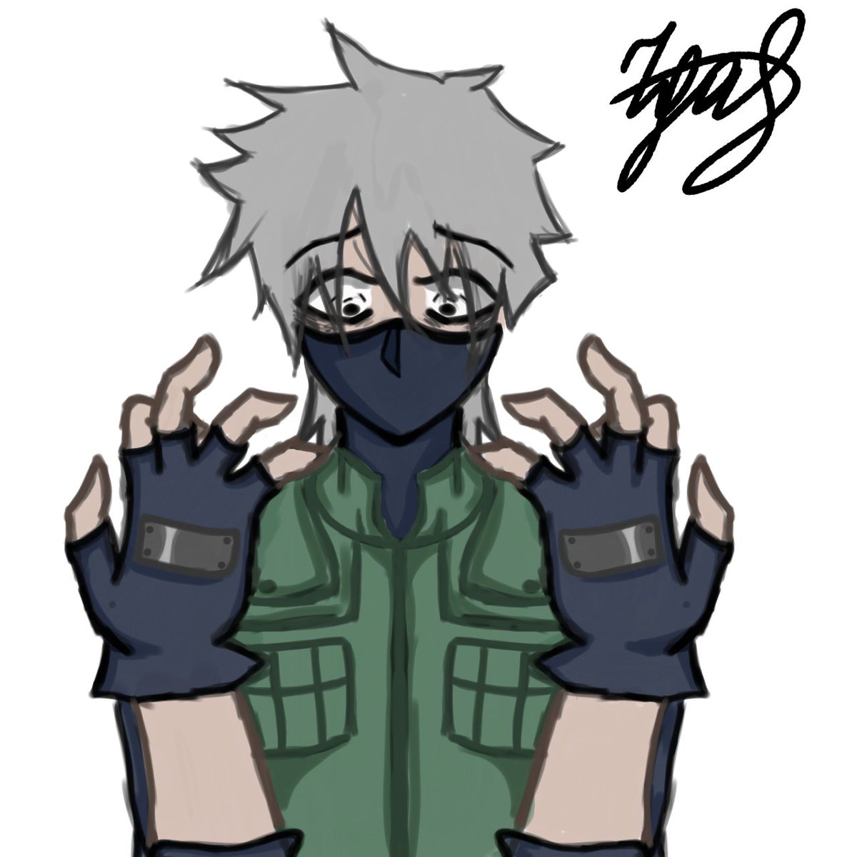 hyi023's tweet photo. I spent only about 30-40 minutes on it and I like the result!) I decided to make 4 options ) #Kakashi #kakashihatake #art https://t.co/3ejH7WgZQF
