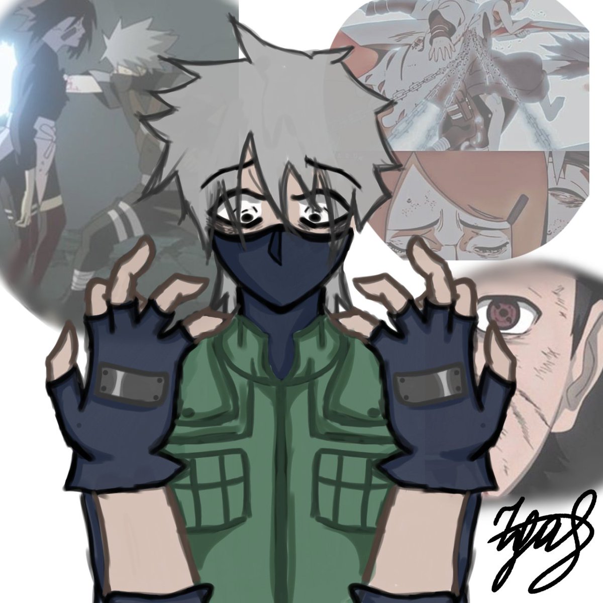 hyi023's tweet photo. I spent only about 30-40 minutes on it and I like the result!) I decided to make 4 options ) #Kakashi #kakashihatake #art https://t.co/3ejH7WgZQF