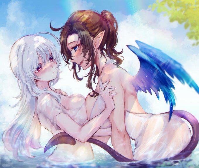 #創作百合 ずぶ濡れ🌊 