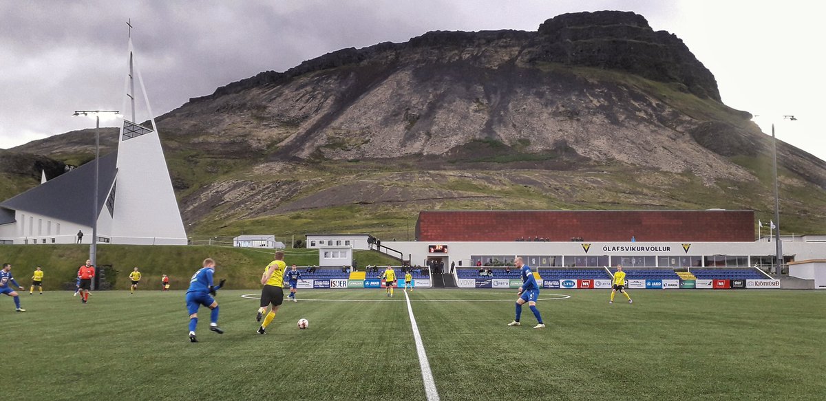 Scarpenter_67's tweet photo. Friday night and it was a second visit to @Vikingurol now playing in the 3rd level #2deild against KF Àæir. Maybe a bit quieter than our previous time here but still worth the trek from the rugged natural location alone.
#groundhopping https://t.co/lxQORG1KIr