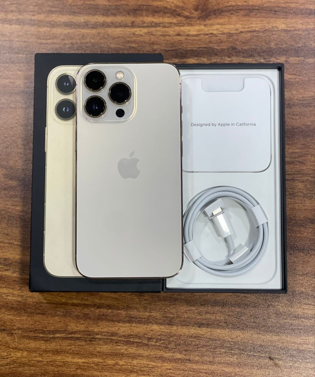 bellstech's tweet photo. 🇺🇸 Open Box | 13 Pro Max 128GB | Factory Unlocked | 🔋BH: 98% | N620,000 (Gold)
.
.
#13ProMax #Apple #Bellstech #Samsung #Ashawo #ASUUStrike #thejohnsons #heatwave https://t.co/5R8S56CHdJ