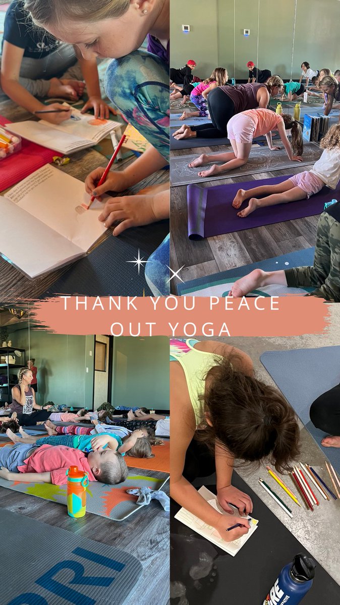 Kid2KidLit's tweet photo. Thank you, @Peaceoutyogastudio! We had such an amazing time collaborating with you for our community! See you at our Flagstone Elementary Writing camps later this week! #oneflagstone @oneflagstone #dtcastlerock @castlerockfamilies #castlerockfamilies @peaceoutyogastudio https://t.co/ncdK4o00pV