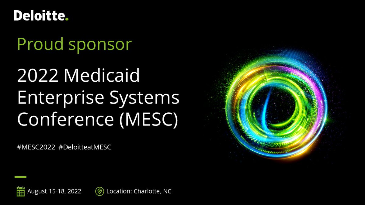 DeloitteGov's tweet photo. We are proud sponsors of  #MESC2022. Visit us at booth 512 to discover how we are elevating the future of #Medicaid. Register now! #DeloitteatMESC #NESCSO https://t.co/gQq5kzufcQ https://t.co/JeMKphHjpq