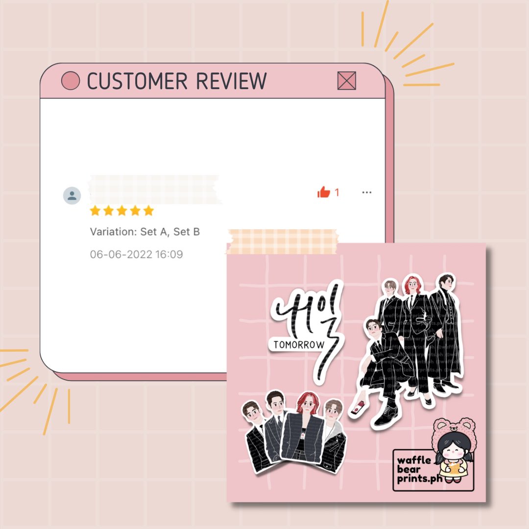 wafflebearprint's tweet photo. Waffles Bearies!

Sharing reviews from our shopee buyers of Tomorrow Fanart Sticker Sets. :)

Glad to get positive feedbacks!

Have a happy weekend!

----
#tomorrow #TomorrowKDrama #kdrama #kdramafanart #kdramastickersph  #shopee #smallbusiness #stickersph https://t.co/Y6g4jXOesN