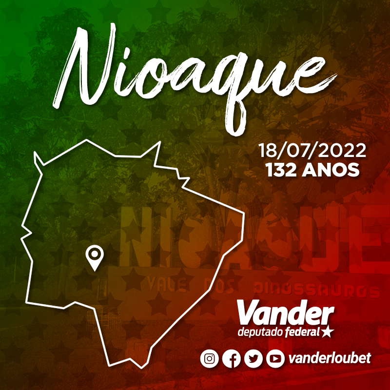 vanderloubet's tweet photo. PARABÉNS NIOAQUE! 🎂 #AscomVander O município do Sudoeste, conhecido como "Cidade das Vogais" e "Vale dos Dinossauros", está comemorando hoje (18/07) seu 132º aniversário de emancipação político-administrativa. #VanderLoubet #FazMaisPorVocê #Nioaque #MatoGrossoDoSul https://t.co/MUwb4cHuWi