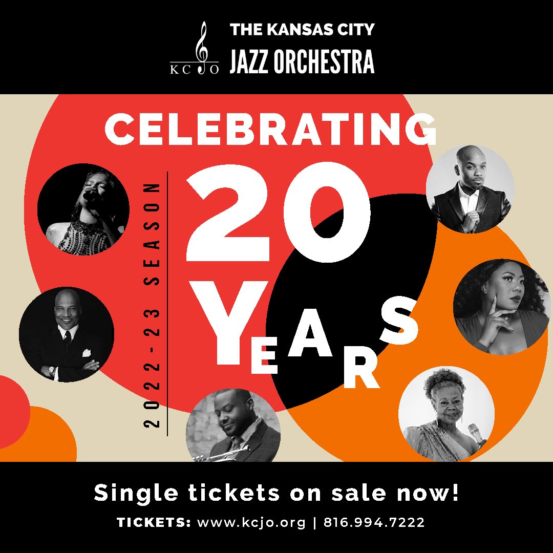 KCJazzOrch's tweet photo. Single tickets for our 2022/23 season are on sale now! 

Our 20th Anniversary season will feature the best of our Big Band &amp; unforgettable guest artists, including Lonnie McFadden, Sean Jones, Deborah Brown &amp; more! 

Purchase tix: https://t.co/Tcs0caUk9u

#jazz #kcmo #kansascity https://t.co/SesX4NIEyN