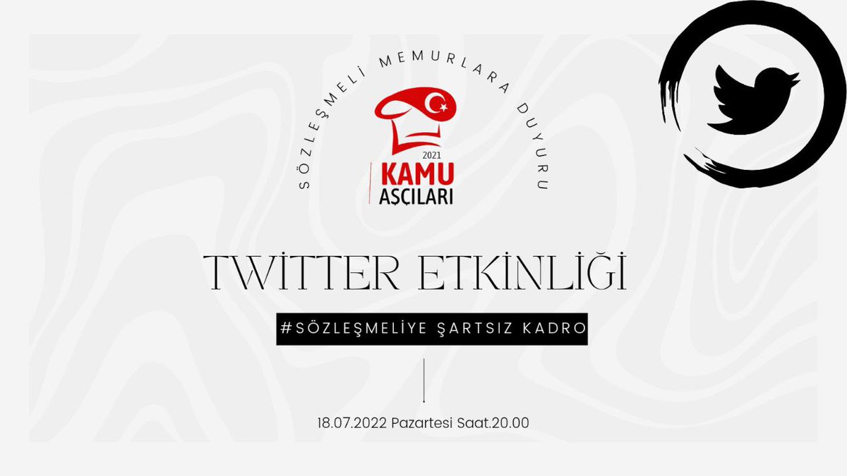 Arkdaşlar buğün birçok  toplulugun katildigi bir twiter etkinligi olucak, amaç kayitsiz şartsiz kadro
Bizlere düşen görevde saat 20.00 twitterde buluşmak...
Tag #sözleşmeliyeşartsızkadro