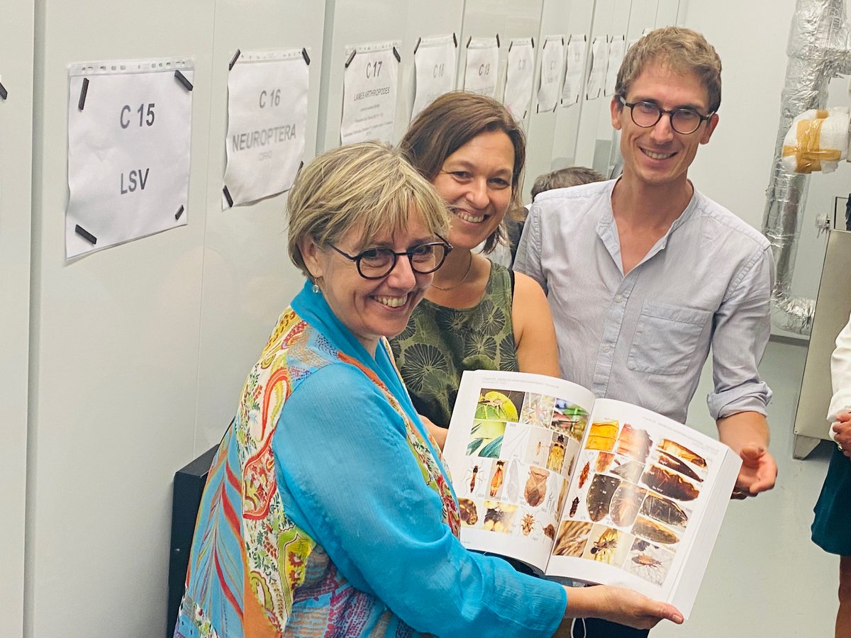 Cirad's tweet photo. Mme la ministre de la Recherche et de l'Enseignement supérieur @sretailleau visitait le Centre de biologie pour la gestion des populations @INRAE_France #Cirad @ird @Supagro ce matin 
#insectes #bioagresseurs #biodiversité 
en présence d'E. Claverie de Saint Martin, PDG du Cirad https://t.co/3SYIpkR6Kv