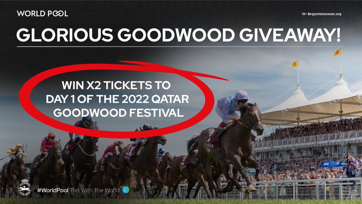 WorldPool's tweet photo. Fancy a pair of tickets for the first day of #GloriousGoodwood… FOR FREE!?

🔃 RT this post
✅ FOLLOW @WorldPool 
🤞 Cross your fingers!

#WorldPool | 𝐁𝐞𝐭 𝐖𝐢𝐭𝐡 𝐓𝐡𝐞 𝐖𝐨𝐫𝐥𝐝 https://t.co/YRFEbbpmZB