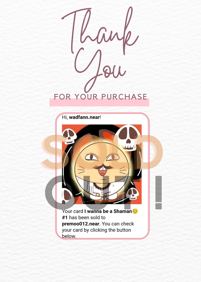 Thank you for your purchase 💕

ขอบคุณขอรับบบบบบบ😊

@premoo012_near