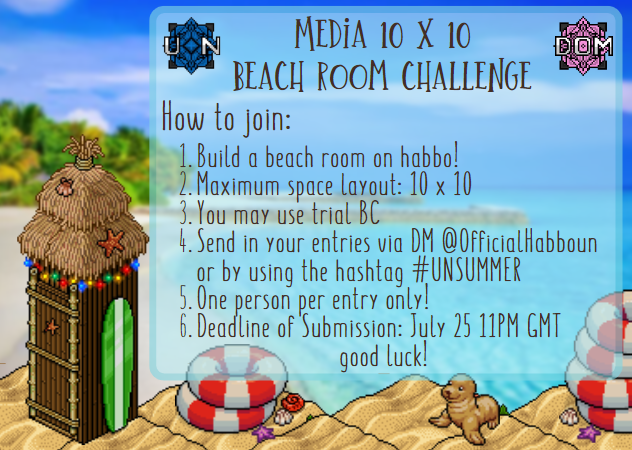 OfficialHabboUN's tweet photo. 🏖️ HABBO UN MINI SUMMER COMPETITIONS🏖️

Everyone is welcome to join! Win great prizes!
DM us or Tweet your entries using our hashtag #UNSummer❤️ 
Do check the posters below on how to participate! Good Luck! #habbo #habboUN https://t.co/xTgGnAC0qm