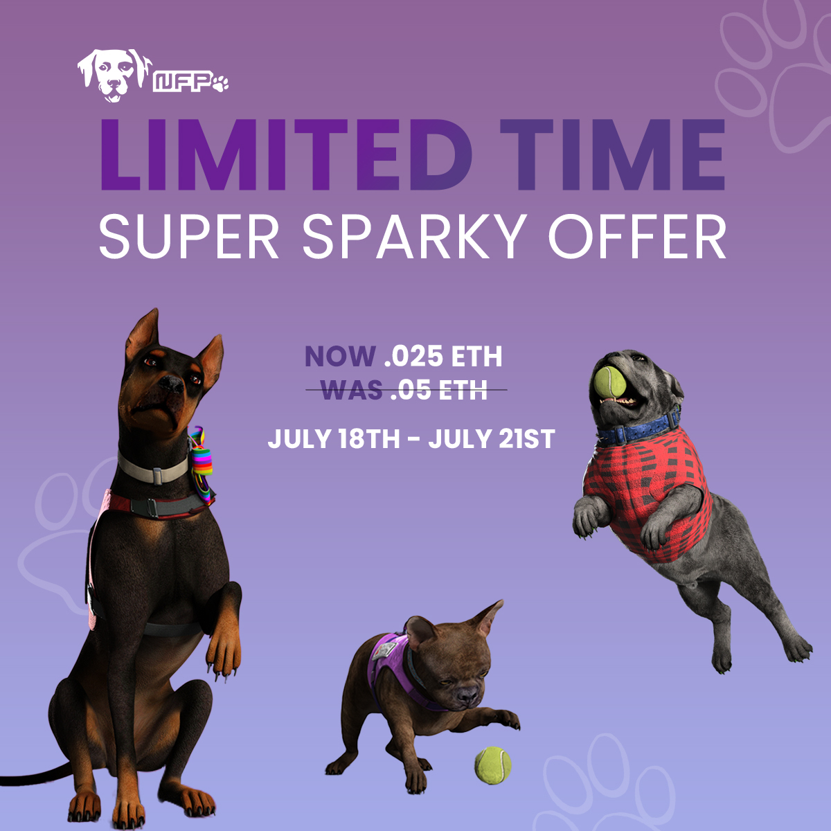 NFungiblePeople's tweet photo. Just in!π¨π¨#NFPETS sale on Super Sparky is happening now! Make sure you take advantage of this sale because it is only going on until Thursday! https://t.co/KXIhH5coBu