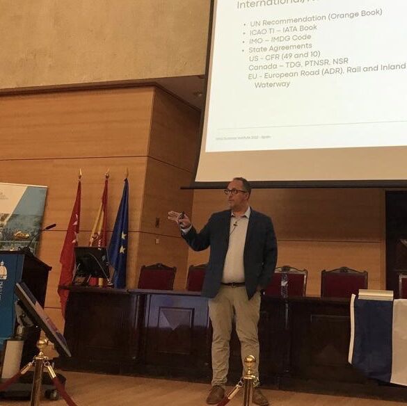 IntlTAM's tweet photo. CEO, Kurtis Hinz, had the opportunity to speak at the World Nuclear University in Madrid for the #SummerInstitute2022⚛️. A great chance to discuss current issues in transport while engaging in some great dialogue on where we are headed collectively as an industry. https://t.co/atmBgGKYw5