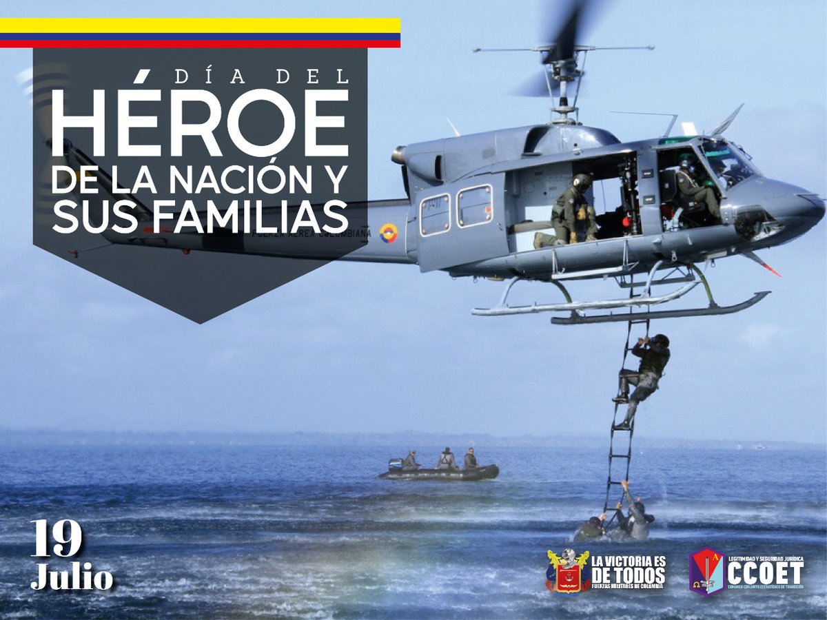 La Ley 913 de 2004 estableció el 19 de julio como el #DíaDelHéroe de la Nación y sus familias para honrar la memoria de nuestros hombres y mujeres de tierra, mar, aire y rio que ofrendaron sus vidas por la seguridad y la paz de los colombianos. #LaVictoriaEsDeTodos