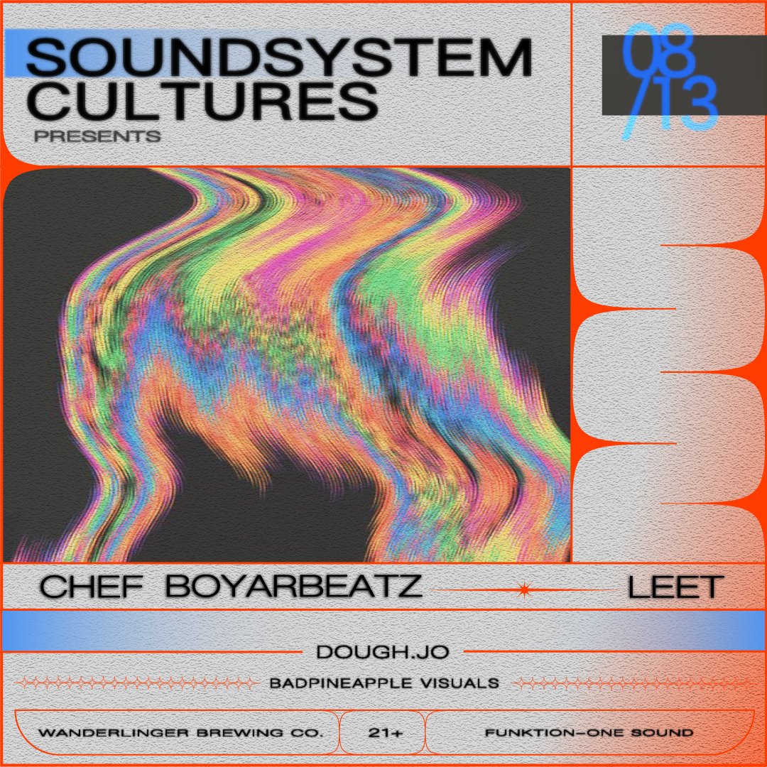 SoundSystemCult's tweet image. August 13th we are getting a full serving of the Chef Boyarleet tour in Chattanooga, TN! Featuring the sounds of @chef_boyarbeatz, @tweetsbyleet and local support from @dough_jo

Visuals by BadPineapple Visuals 

Funktion-One sound
@WanderLinger
21+
Tickets available now!