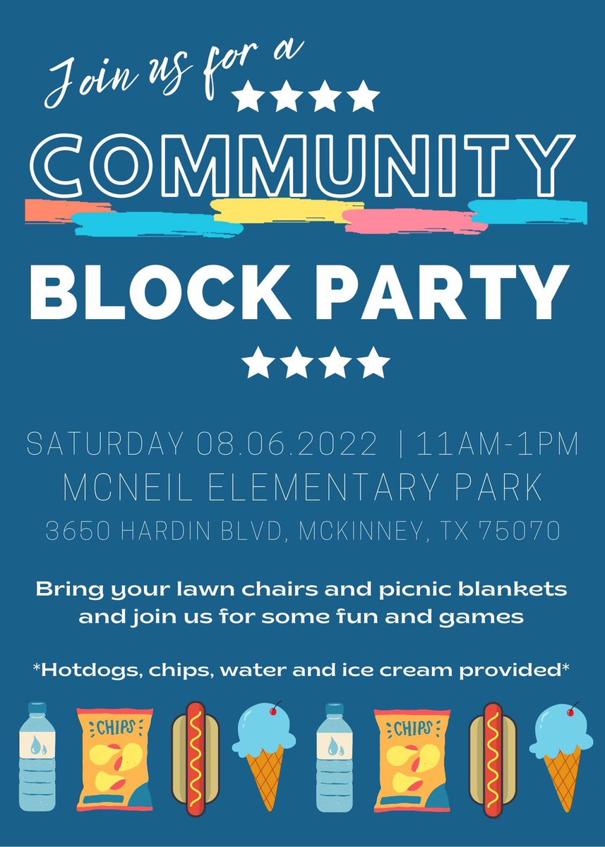 Super excited to announce our annual block party!!! Please join us on Saturday, August 6th from 11-1! We can’t wait to welcome all of our Mustangs to the 2022-2023 school year!