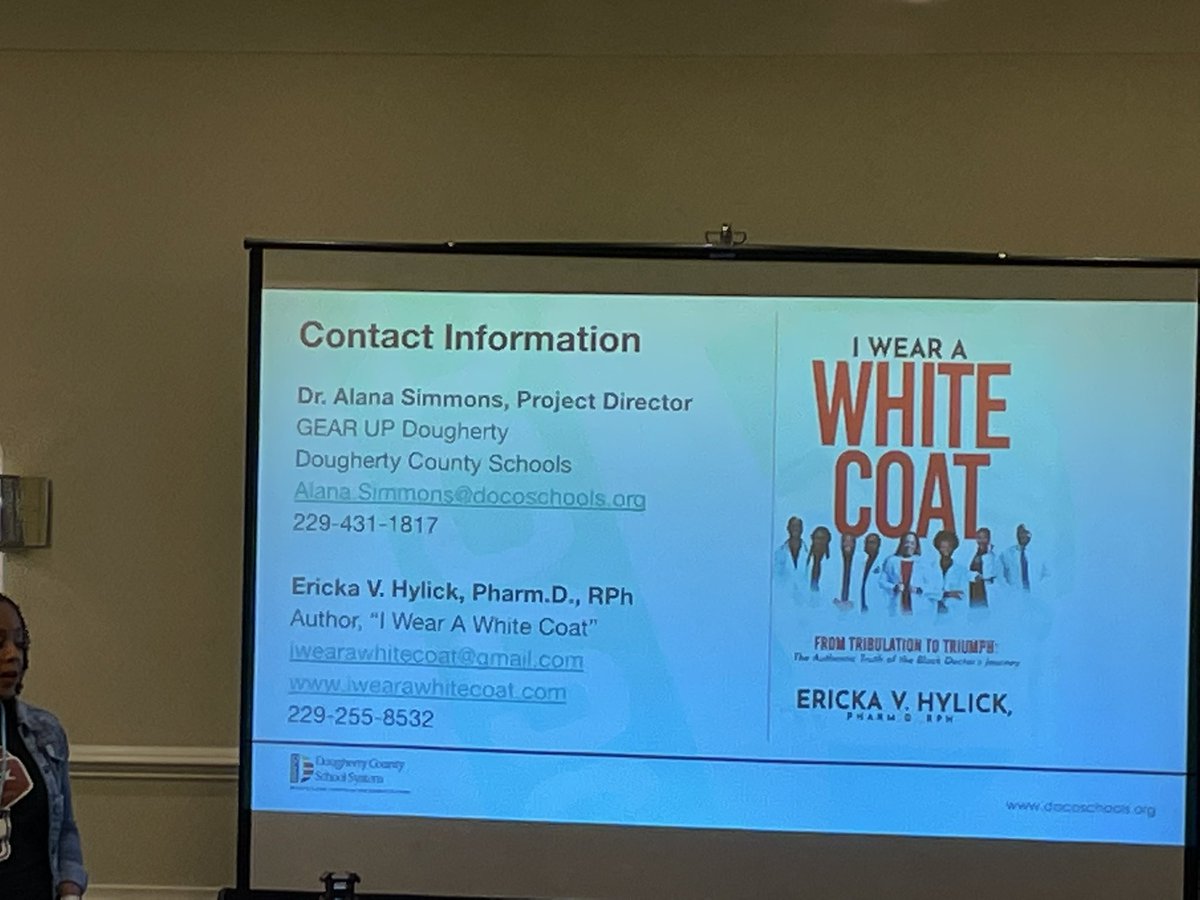 What a great #GUCon session on inspiring and supporting black students’ interest in the medical profession. Great job  GEAR UP Dougherty County Schools and Dr. Ericka Hylick! Hope to partner with you ladies soon! #IWearaWhiteCoat