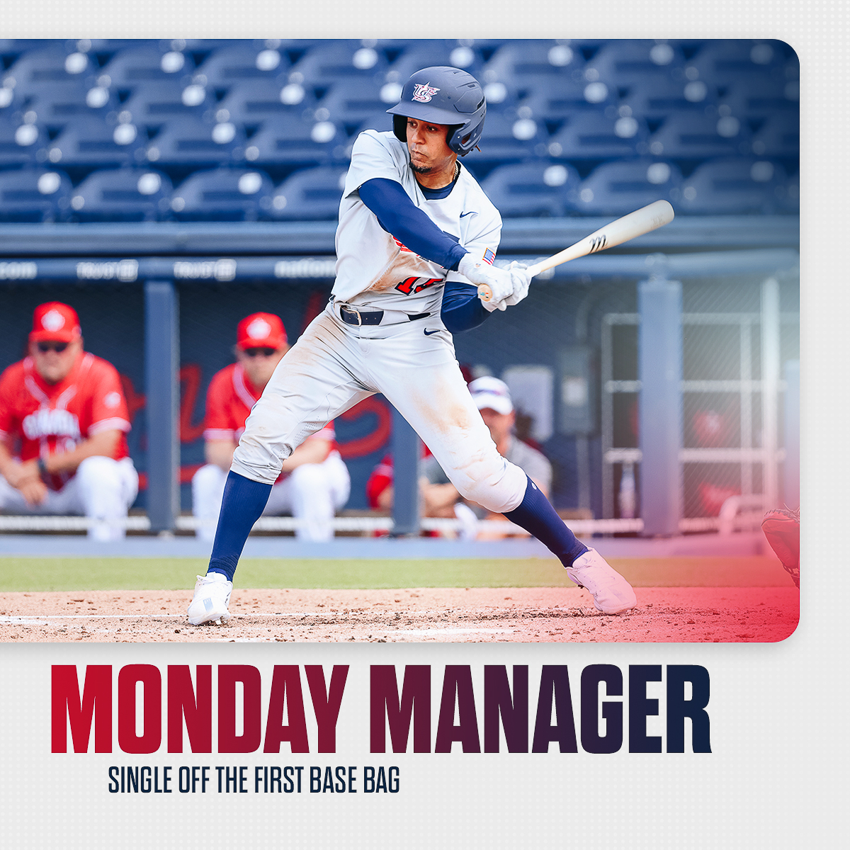 USABaseCoach's tweet photo. In this edition of #MondayManager, Tom Succow, USA Baseball Coaching Alum, reviews an impressive hit when the balls rips off first base to go into right field, allowing a run to score.👏

🎥: https://t.co/QC4WxOkaga https://t.co/LhhQvgBGi7