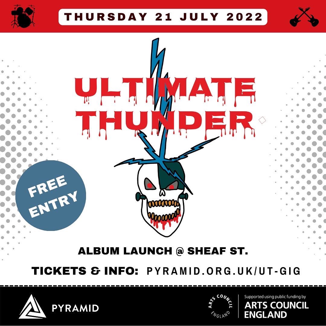 This Thursday we’ll welcoming @Pyramid_of_Arts resident’s experimental pop-rock noisemakers Ultimate Thunder for the launch of their first album 💿 As well as a live set, members of the band will be DJing, and a chance l to buy the album before its official release date!
