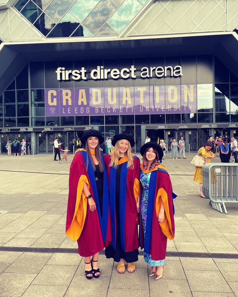 Congratulations to Centre PhD students @_nickytaylor @sass_cl and @emilyshoesmith on graduating with your doctorates today in a very warm Leeds. Hope you enjoyed your special day and we were so pleased to share it with you.