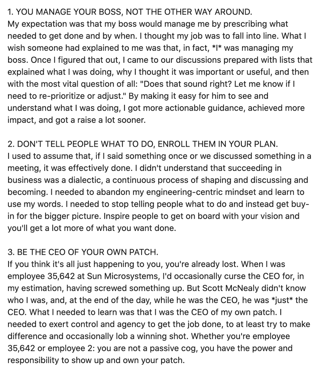 tommychavez's tweet photo. Lots of commentary on the shortcomings of young professionals today. Occasionally some decent points in the commentary -- but always too much hubris. I learned these lessons the hard way early in my career and I share them with you in hopes that you don't have to. https://t.co/C435HWdp6T