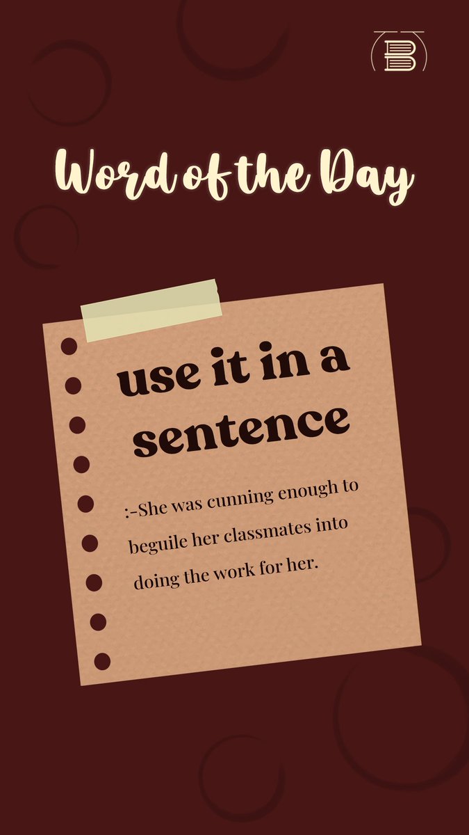 bookthievesmec's tweet photo. Word Of The Day:Beguile
#WordOfTheDay #newword #Literature #Goodreads #vocabulary #readyforproof https://t.co/gaYdydppTW